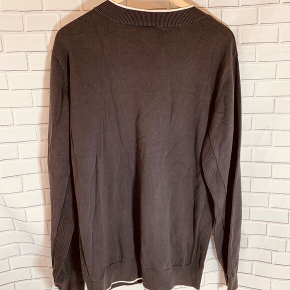 Nike Grey/White Trim V-Neck Golf Sweater Sz L - Picture 2 of 5